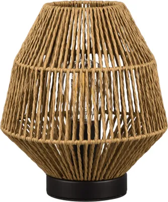 Zdjęcie produktu dla Lampa stołowa boho Miki brązowo-czarna 1xE27x40W papier wym:20x20x20cm IP20 RL