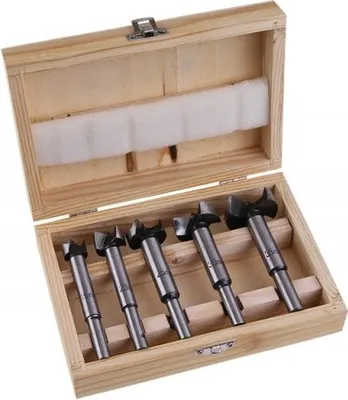 Produktbild von Forstnerbohrer-Satz 5-teilig aus Werkzeugstahl, Bohrdurchmesser 15-35 mm