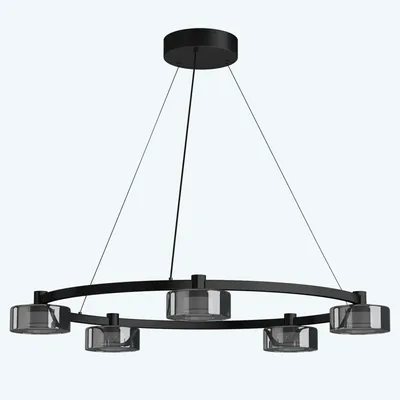 Immagine prodotto di doporro Lampadario a Sospensione 5W*5, 59 cm, Metallo Base, Lunghezza Filo 100 cm, Altezza regolabile, Lampada da Soffitto a Sospensione per Camera da Letto e Soggiorno, Nero, Alivetta