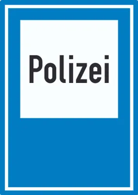 Produktbild von Richtzeichen Polizei Aufkleber A9 (37x52mm)