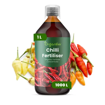 Produktbild von Chili Flüssigdünger 1L – 2-1-8 NPK – Flüssigdünger Für Gemüse & Paprika – Für Üppige Blüten & Kräftige Früchte – Organifer