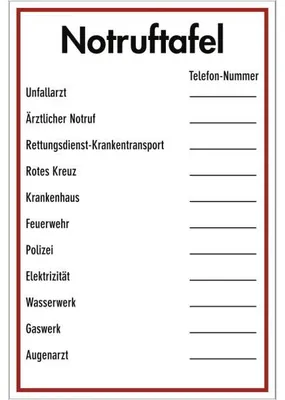 Produktbild von Dreifke® Schild Notruftafel, Kunststoff, 200x300 mm