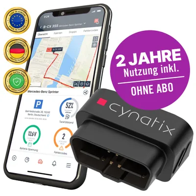 Obrázok produktu pre Cynatix GPS tracker 2-ročný kompletný balík pre osobné a nákladné vozidlá, dodávky, obytné vozidlá so sledovaním v reálnom čase a alarmami