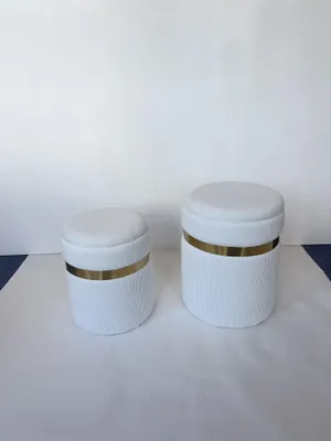 Zdjęcie produktu dla Polsterhocker Samt Sitzhocker Weiß