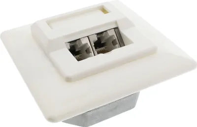 Immagine prodotto di InLine® 74302 Scatola di giunzione Cat.5e, 2x prese RJ45 a incasso, RAL9010, bianco