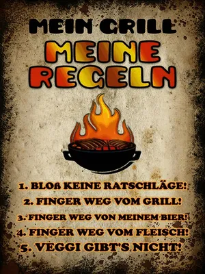 Produktbild von vianmo Holzschild 40x30 cm Mein Grill meine Regeln Fleisch