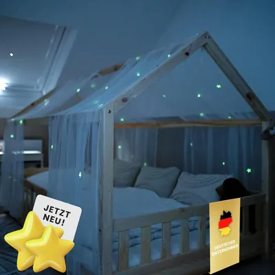 Immagine prodotto di Tende decorative a forma di cielo stellato per lettini da bambino - Stelle luminose