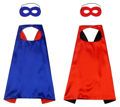 Superhelden-Umhang-Set für Kinder, 2 Stück mit Masken, Cosplay, Halloween