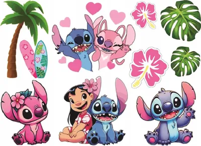 Immagine prodotto di Tatuaggi temporanei LILO e STICH - Festa di compleanno alle Hawaii - 9 pezzi.