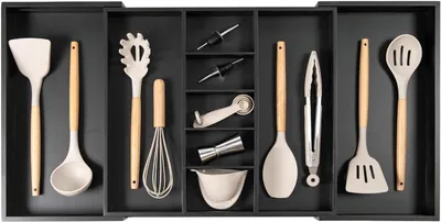 Ausziehbarer Bambus-Ladenorganizer, 47–83,8 cm, 9 Fächer