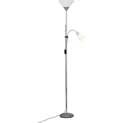 Produktbild von Brilliant Spari LED Deckenfluter mit Lesearm E27 10W/8W Warmweiß Silber Weiß G98811/05