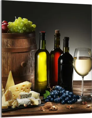 Produktbild von Herdabdeckplatte 40x52 Glaskeramikkochfeld Abdeckung Spritzschutz Glasplatte Deko Schneidebrett, Wein Essen