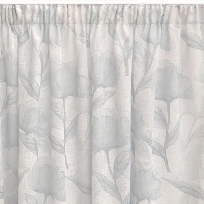 Transparenter Vorhang mit Blattmuster, 140 x 270 cm, mehrfarbig