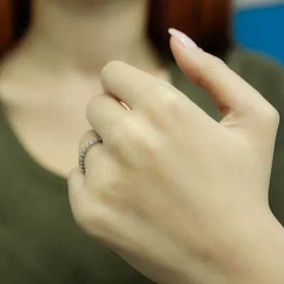 Produktbild von 1,05 Carat Diamant rundum Memoire Ring 14 Karat Weißgold - 57 (18,10 mm)
