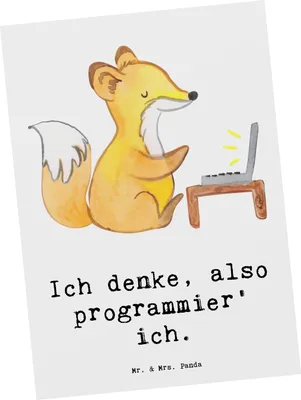 Produktbild von Mr. & Mrs. Panda Postkarte Denker Softwareentwickler - Weiß - Geschenk, Geschenke für Berufstätige, Berufspassion, Beruf, Postkarten, Software Engineering, Ansichtskarten