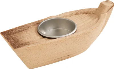 Produktbild von VBS Teelichthalter Holzboot 5.5x13.5x4.5 cm Deko Kerzenhalter Maritim