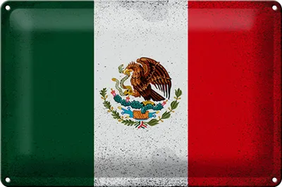 Produktbild von Blechschild Flagge Mexiko 30x20cm Flag of Mexico Vintage