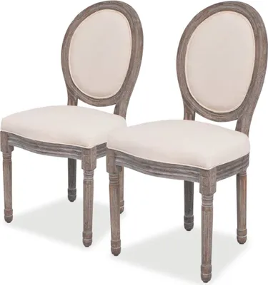 Produktbild von Esszimmerstühle 2 Stk. Creme Stoff