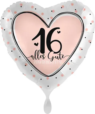 Produktbild von 18"/Ø43cm Herz Folienballon "Alles Gute zum Geburtstag" #16