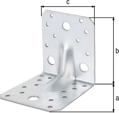 Produktbild von Winkelverbinder 105 x 105 x 90 x 3 mm für Schwerlast mit Sicke Steg Winkel - 25 Stück