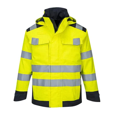 Produktbild von Portwest MV70 Modaflame Regen Multi-Norm Arc-Jacke Yellow/Navy Gr. XXL