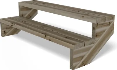 Produktbild von Terrassentreppe Kiefer kesseldruckimprägniert Treppe mit Stufen Wangentreppe  Größe: 2-stufig Breite: 120 cm