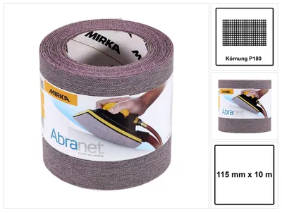 Produktbild von Mirka ABRANET Schleifpapier Rolle 115mm x 10m P180 Schleifrolle Klett ( 545BY001183R )