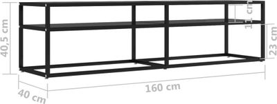 vidaXL TV-Schrank Schwarz 160x40x40,5 cm Hartglas