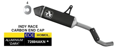 Obrázok produktu pre ARROW schválený výfuk typu „slip-on“ Indy Race s čiernym hliníkovo-karbónovým koncovkou pre Voge Valico 625DSX