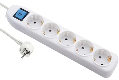 Obrázek produktu pro Electraline 52511, zásuvková lišta s 5 zásuvkami a vypínačem, kabel 1,5 m, bílá