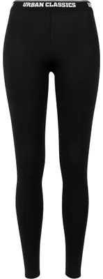 Zdjęcie produktu dla Legginsy damskie Urban Classics Ladies Logo Leggings czarne - 5XL