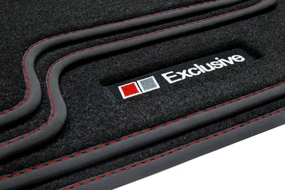 Produktbild von Exclusive Line Fußmatten passend für Audi Q7 2 4M Quattro S-Line ab Bj. 2015-, Naht:Rot