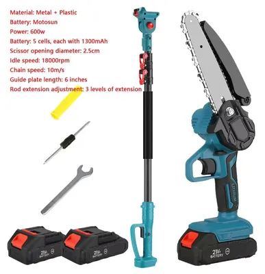 Produktbild von Elektrischer Hochentaster - 2-in-1 Teleskop-Hochentaster - 15-cm-Schwert - 2 m Reichweite - 21 V - Akku inklusive - Style E