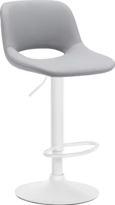 Produktbild von CLP Barhocker Camden Kunstleder drehbar und höhenverstellbar | Farbe grau Material Gestell Metall matt weiss