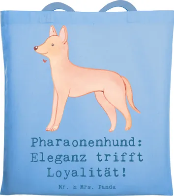 Produktbild von Mr. & Mrs. Panda Tote Bag Pharaonenhund Eleganz - Sky Blue - Geschenk, Tasche, Einkaufstüte, Loyalität, Shopping, Hunderasse, Hunde, freundlicher Hund, treue Seele
