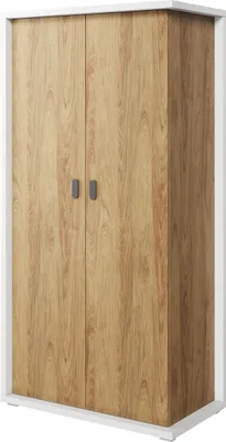 Productafbeelding van Furniture24 Garderobekast Massi MS2, kast met draaideuren, 2-deurs kast voor een kinderkamer, met kledingstang en 5 legplanken