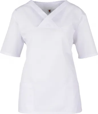 Produktbild von Kasack, Uni, Damenkasack, Herrenkasack, Schlupfkasack, Pflegekasack, bunt, leicht, Krankenhaus, Pflegedienst, Arztpraxis, 1/2-Arm, Gewebe sanfor,  EU, Farbe BEB:weiß, Größe BEB:XL
