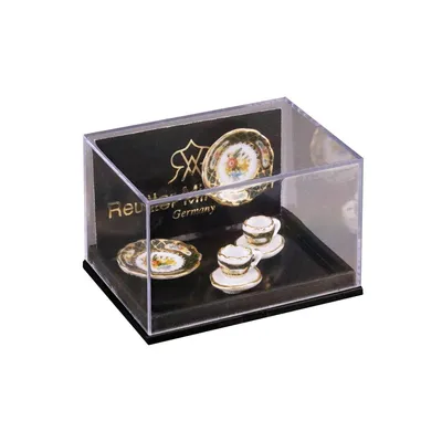 Produktbild von 2 Miniatur Kaffeegedecke aus handbemaltem Porzellan