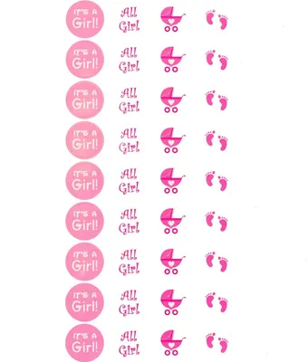Produktbild von Oblique Unique It`s a Girl Sticker Aufkleber 108 Stk. Geburt Baby Shower Deko Mädchen - rosa weiß