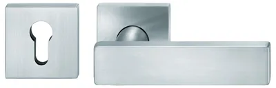 Image de Paire de béquilles sur rosaces 1003 carré de 7mm aluminium 01 - FSB - 0 34 1003 06809 0105