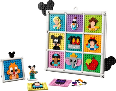 Produktbild von LEGO 43221 | Disney 100 Jahre Disney Zeichentrickikonen, Bastelset und DIY Set als Wandkunst und Schlafzimmer Accessoires, mit Mickey Maus und Co.