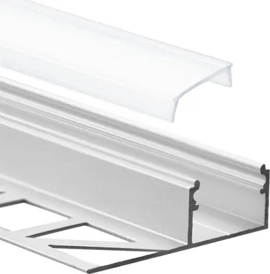 Produktbild von T77 LED Alu Fliesenprofil L98cm H10mm silber opal -