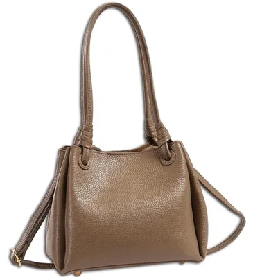 Produktbild von Toscanto Damen Schultertasche Leder Tasche dunkelbeige taupe OTT867SI6