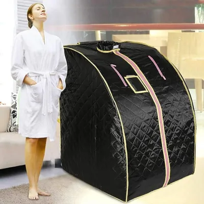 Productafbeelding van Stoomsauna, infraroodsauna-spatent met 4 verwarmingsplaten, draagbare sauna voor thuisgebruik - 80 * 70 * 98 cm (zwart)