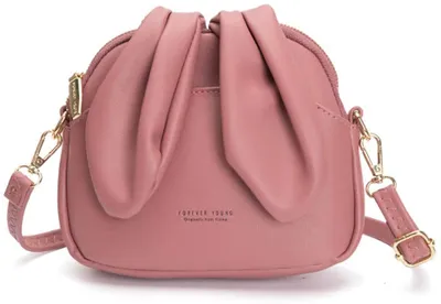 Produktbild von Handy Tasche Damen Umhänge,Handytasche zum Umhängen Süß Niedlich Hasen Ohren Stil,Handy Umhängetasche mit Verstellbar Abnehmbar Schultergurt,Klein Crossbody Bag Schultertasche Clutch - Pink