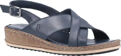 Immagine prodotto di Hush Puppies Sandalo donna Elena con zeppa in pelle FS7058 (40 EU) (blu navy)