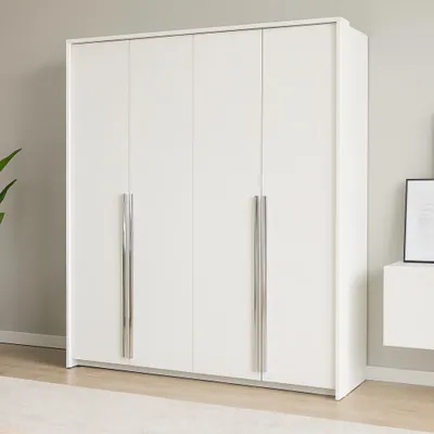 Produktbild von BEAUTYSOFA | Drehtürenschrank GIANA 210 cm Moderne Garderobenschrank mit 4 Türen, Weiß