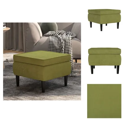 Immagine prodotto di vidaXL Sgabello con gambe in legno in velluto verde chiaro - Sedie e sgabelli pieghevoli