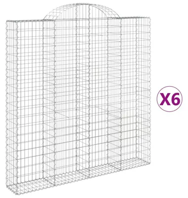 Produktbild von vidaXL Gabionen mit Hochbogen 6 Stk. 200x30x200/220cm Verzinktes Eisen