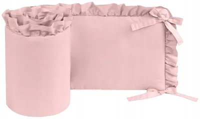 Produktbild von Bettnestchen Infantilo Baumwolle 180x30 cm schmutzigrosa mit Rüschen